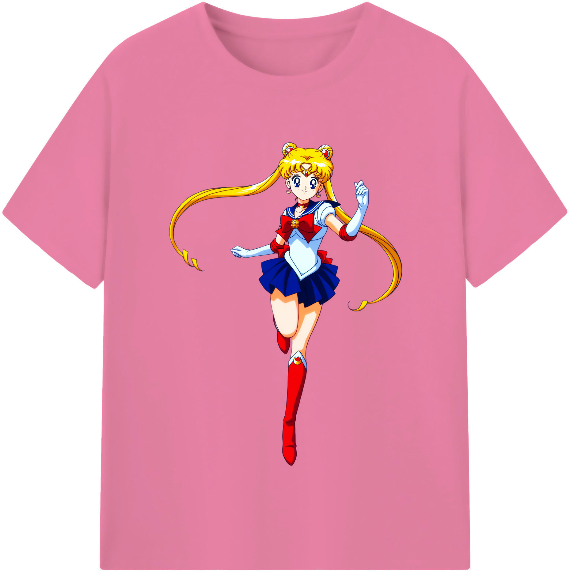 （画像用） 美少女戦士セーラームーン 月野 うさぎ つきの うさぎ Sailor Moon Tsukino Usagi 綿100％半袖Tシャツ（フロントプリント）
